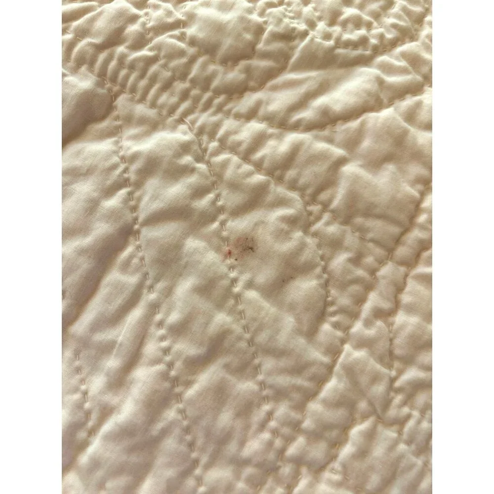 Vintage Fairy Elf Baby Blanket Quilt Hand Drawn Handmade Yellow Flaws READ
